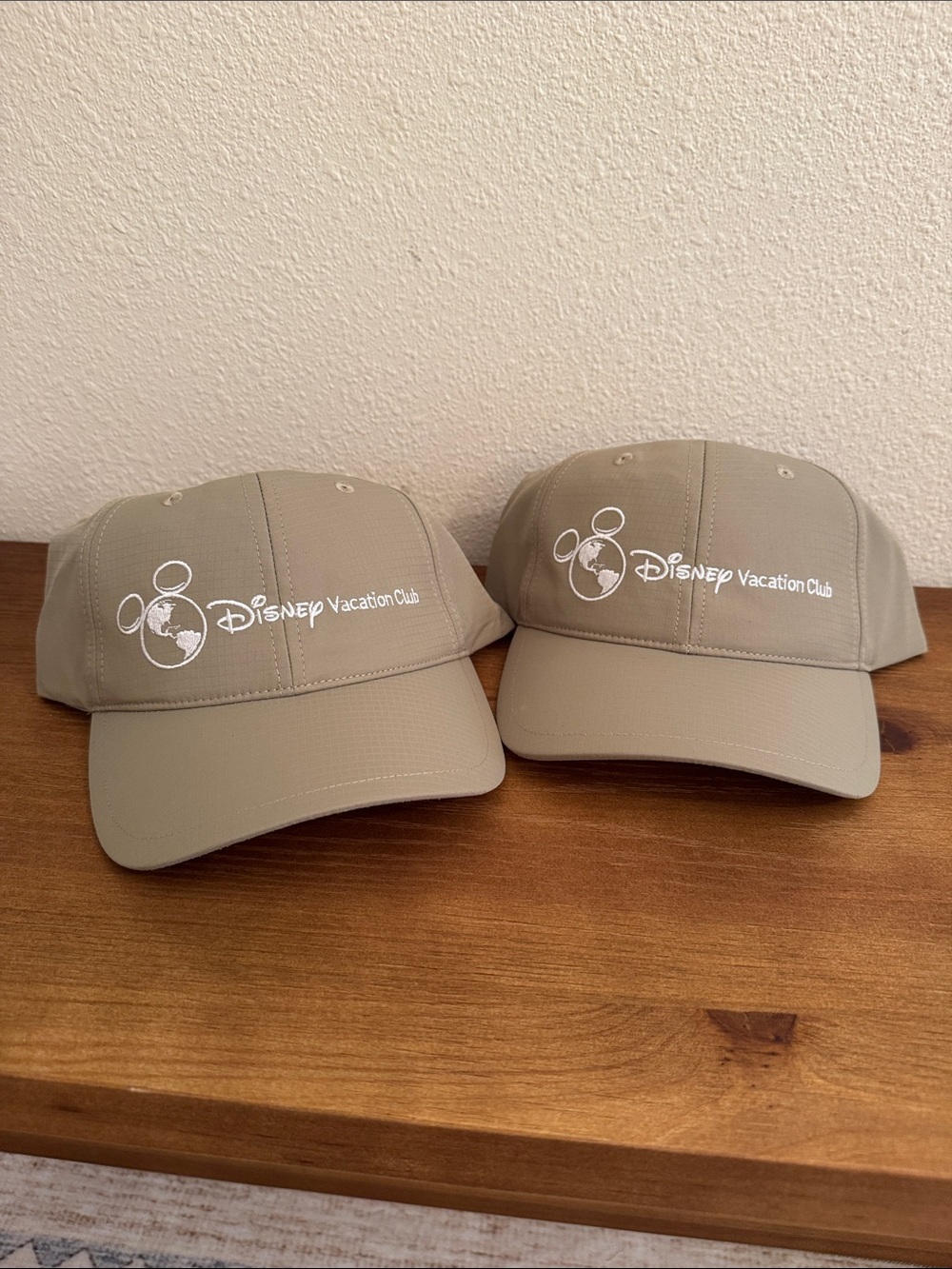 Disney Vacation Club Khaki Tan Baseball Hat - set of 2